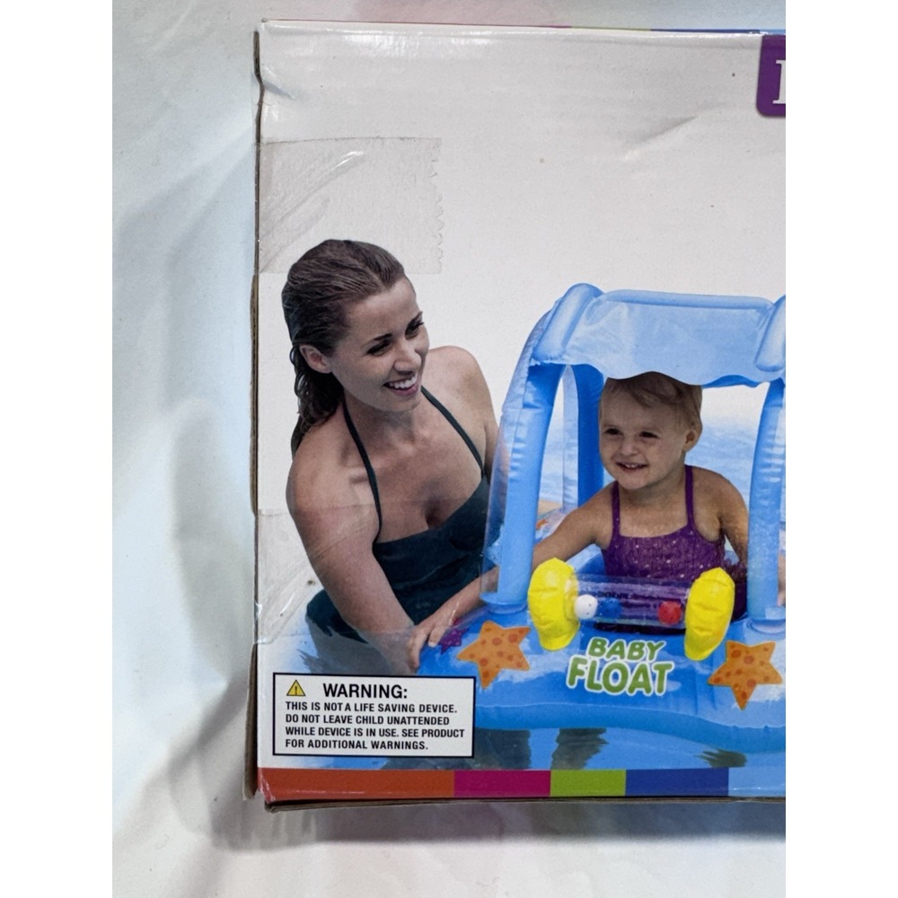 Intex Kiddie Float Inflatable Swimming Pool Baby Tube Raft W/canopy age 1 - 2 - Picture 2 of 4